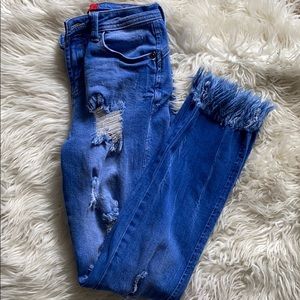 Blue wash skinny jeans